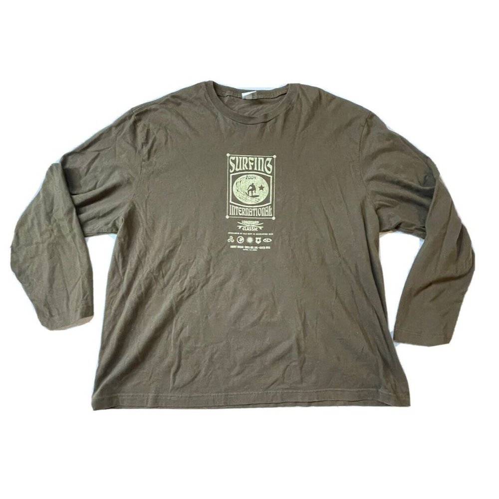 Surfing International Longboard Classic 2004 Old Navy Brown Long Sleeve XXL Y2K